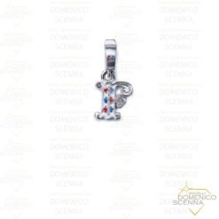 Charm Lettera F rodio Isola Bella