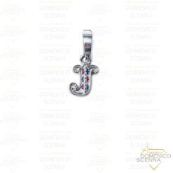 Charm Lettera J rodio Isola Bella