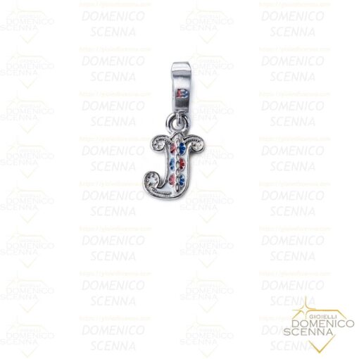 Charm Lettera J rodio Isola Bella