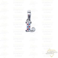 Charm Lettera L rodio Isola Bella
