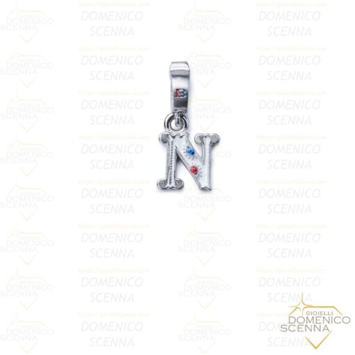 Charm Lettera N rodio Isola Bella