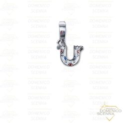 Charm Lettera U rodio Isola Bella