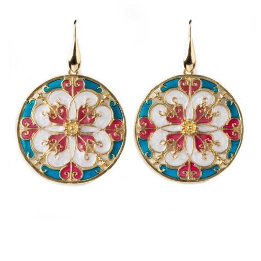 Orecchini bianco azzurro fucsia Isola Bella 20000542