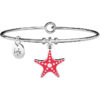 Bracciale donna Kidult Animal Planet 731749 in acciaio con ciondolo a stella marina smaltato rosso. Gioiello con smalto colorato e cristallo sul ciondolo