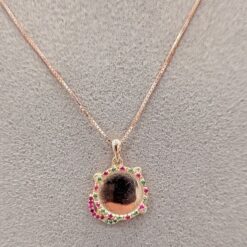 Collana Tamburo rosato Terra del sole