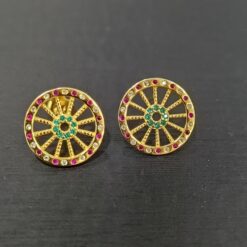 Orecchini ruota del carro con zirconi Terra del sole