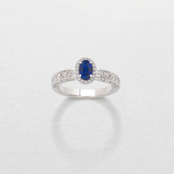Anello in oro bianco diamanti e zaffiro Giorgio Visconti AB16671AZ