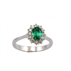 Anello diamanti e smeraldo Giorgio Visconti AB16672BS