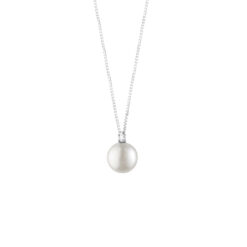 Collana in oro bianco con diamanti e perle Bliss 20092764
