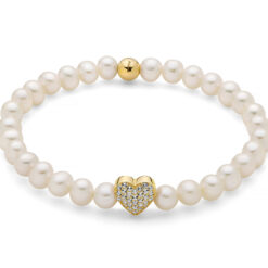 Bracciale Perle Argento Cuore Miluna PBR3506G-TPZ