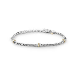 BRACCIALE ARGENTO E ORO GIALLO 9KT cm.21 Bliss 20102592