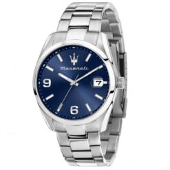 Orologio Attrazione Tempo e Data Silver 43mm Blu Maserati R8853151013