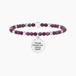Bracciale amica con agata fucsia e ciondolo 732232 Kidult
