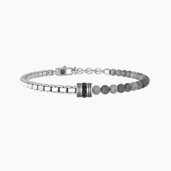 Bracciale uomo con catena e agata grigia 732251