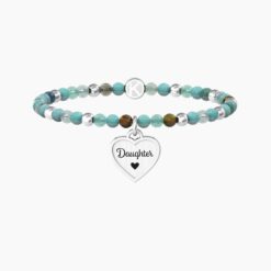 Bracciale figlia con agata multicolor e ciondolo cuore Kidult 732218