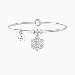 Bracciale rigido con ciondolo fiocco di neve 732233