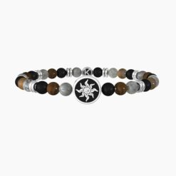 Bracciale uomo con pietre naturali multicolor cristalli e sole 732257
