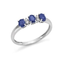 Anello Trilogy in Oro e Diamanti con Zaffiro DonnaOro DHAZ9619.004