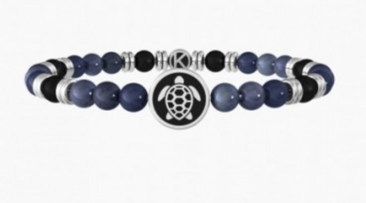 KIDULT Bracciale Philosophy Uomo E Donna In Acciaio 316L E Agata Nera, Lunghezza 21 Cm, Con Scatola Originale