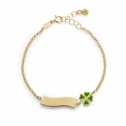 Bracciale Le bebè Primegioie Fortuna Quadrifoglio e Targhetta