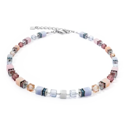 Collana GeoCUBE® Precious Statement argento-pastello 3039/10-0738