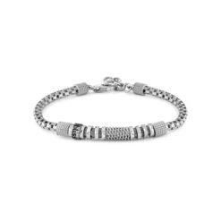 Bracciale in argento con dettaglio color nero e silver Bliss 20095509