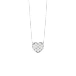 Collana forma cuore in oro bianco e diamanti Bliss 20104388