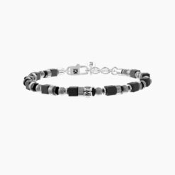 Bracciale uomo con agata grigia e pietre Kidult 732297
