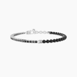 Bracciale uomo con tennis di zirconi e agata neri Kidult 732311