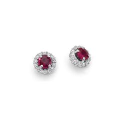 Orecchini oro bianco e diamanti e rubino Donnaoro DHOR9408.014