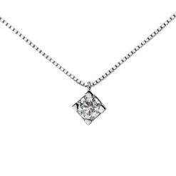 Collana con pendente in oro bianco e diamante Donnaoro DHPL9135.002
