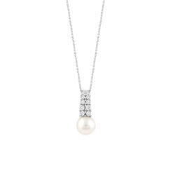 Collana con brillanti e perla Bliss 20106581