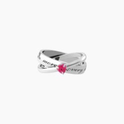 Anello intrecciato con rubino sintetico taglio cuore Kidult 721003-09
