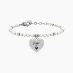 Bracciale perle con ciondolo cuore grazie Kidult 732339