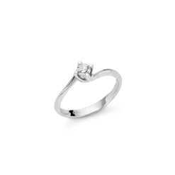 Anello solitario oro bianco con diamente Miluna LID5180-028G7