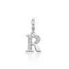 Charm pendente argento lettera R