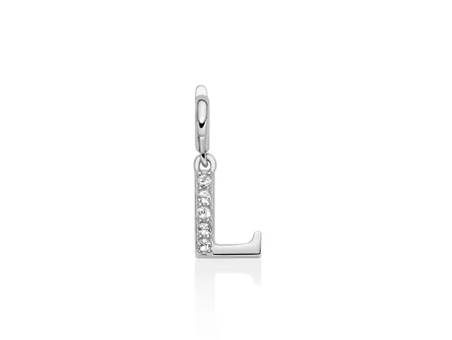 Charm pendente con topazi e argento lettera L