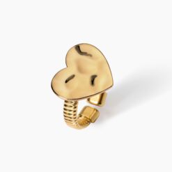 Anello dorato con cuore effetto martellato Kidult 821003
