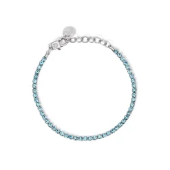 Bracciale tennis Kidult Style in acciaio con cristalli azzurri 831016
