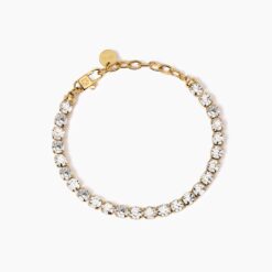Bracciale tennis dorato con cristalli bianchi Kidult 831022