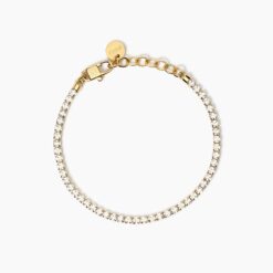 Bracciale tennis dorato con cristalli Kidult 831019