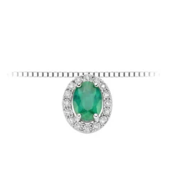 Collana DonnaOro con Smeraldo e brillanti LPE12078.005