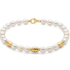 Bracciale di perle Miluna con chiusura in argento dorato PBR3639G