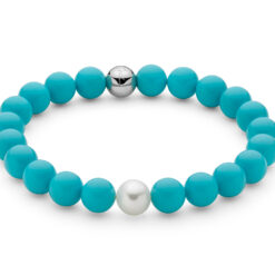 Bracciale in argento e agglomerato di corallo turchese Miluna PBR3661