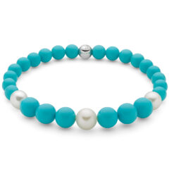Bracciale Miluna in argento e agglomerato di corallo PBR3664