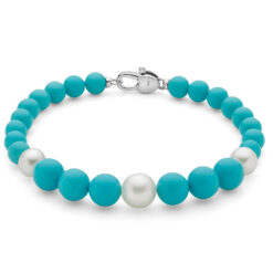 Bracciale in argento e agglomerato di corallo Miluna PBR3667