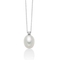 Collana con perla ovale Miluna e brillante PCL6650