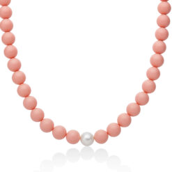 Collana in argento e agglomerato di corallo Miluna PCL6696