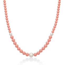 Collana in argento e agglomerato di corallo Miluna PCL6702
