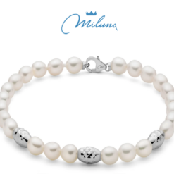 bracciale di perle Miluna in argento PBR3639B